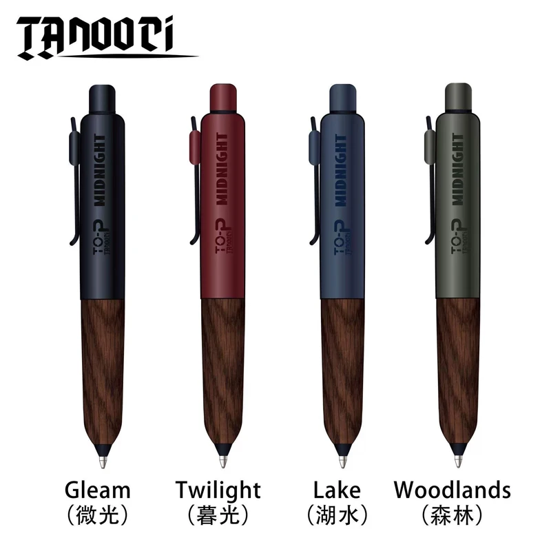 TANOOCI TOP Midnight Series Mini Gel Pens,Low Center of Gravity with Sandalwood Grip,0.5mm Fine Point Ballpoint Pen for Students