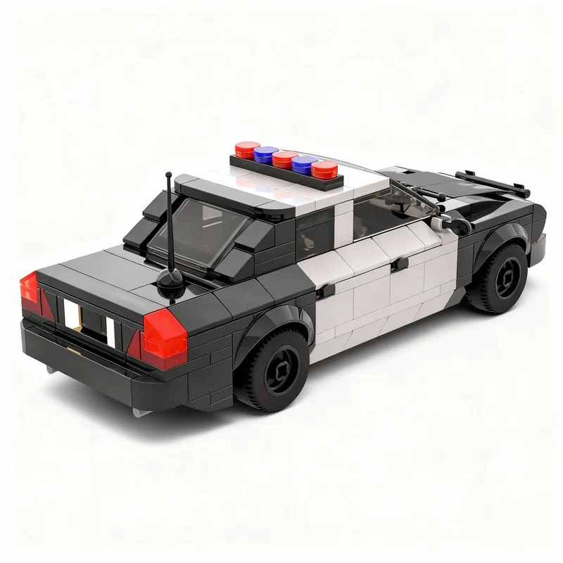 378pcs MOC City Champions Fordes Crown Victoria Police Interceptor Model Building Blocks Creative Brick Art Education Collection