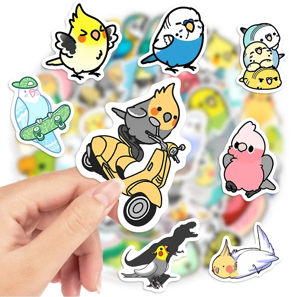 Kawaii Cute Cartoon Parrot Bird DIY Toy Gift Decal Decorative Graffiti Stickers for Phone Luggage Laptop Scrapbook Waterproof