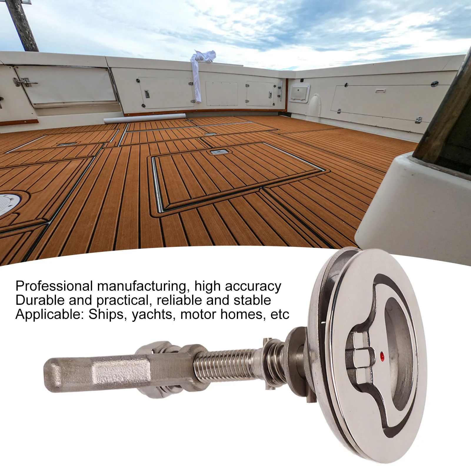 Boat Cam Latch 316 Stainless Steel Polished Adjustable Hatch Latch With Back Plate for Marine Ship