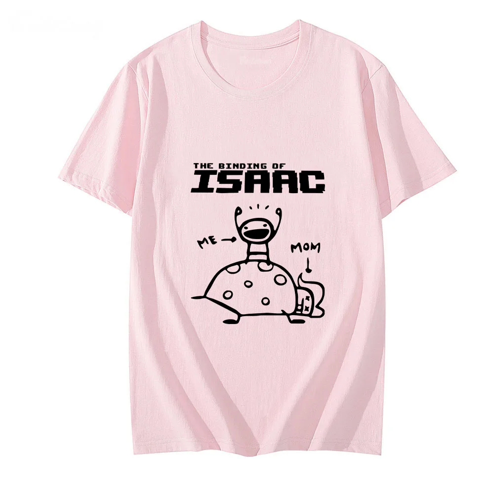 The Binding of Isaac Cartoon T-shirts Men Anime Letter Printed Tops Cotton Tees Fashion Manga Spring and Summer Slight Strech