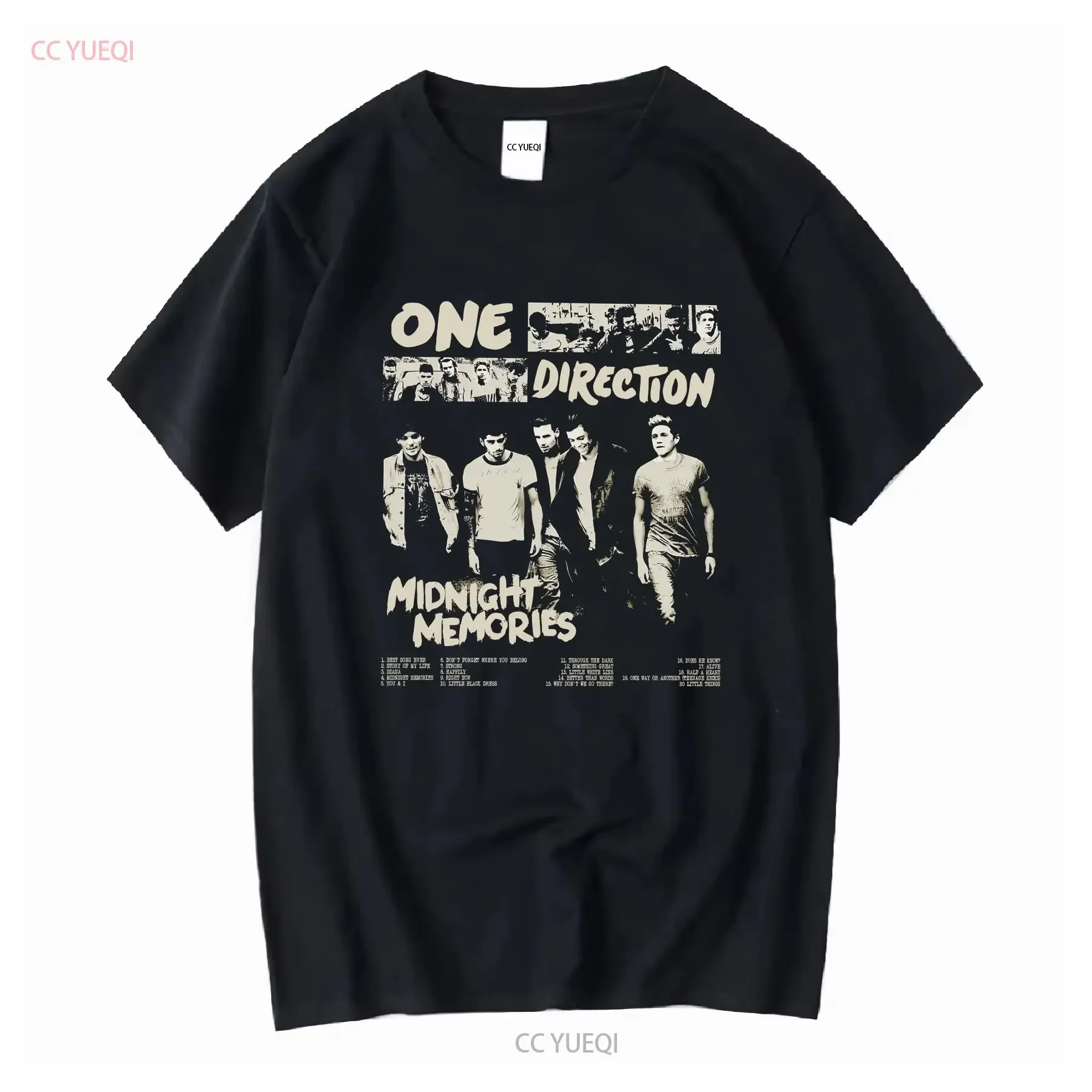 Vintage O ne Dir ection Pop Music T Shirt One Funny Direction Retro Album 1D For long or short sleeves vintage Washed fashion