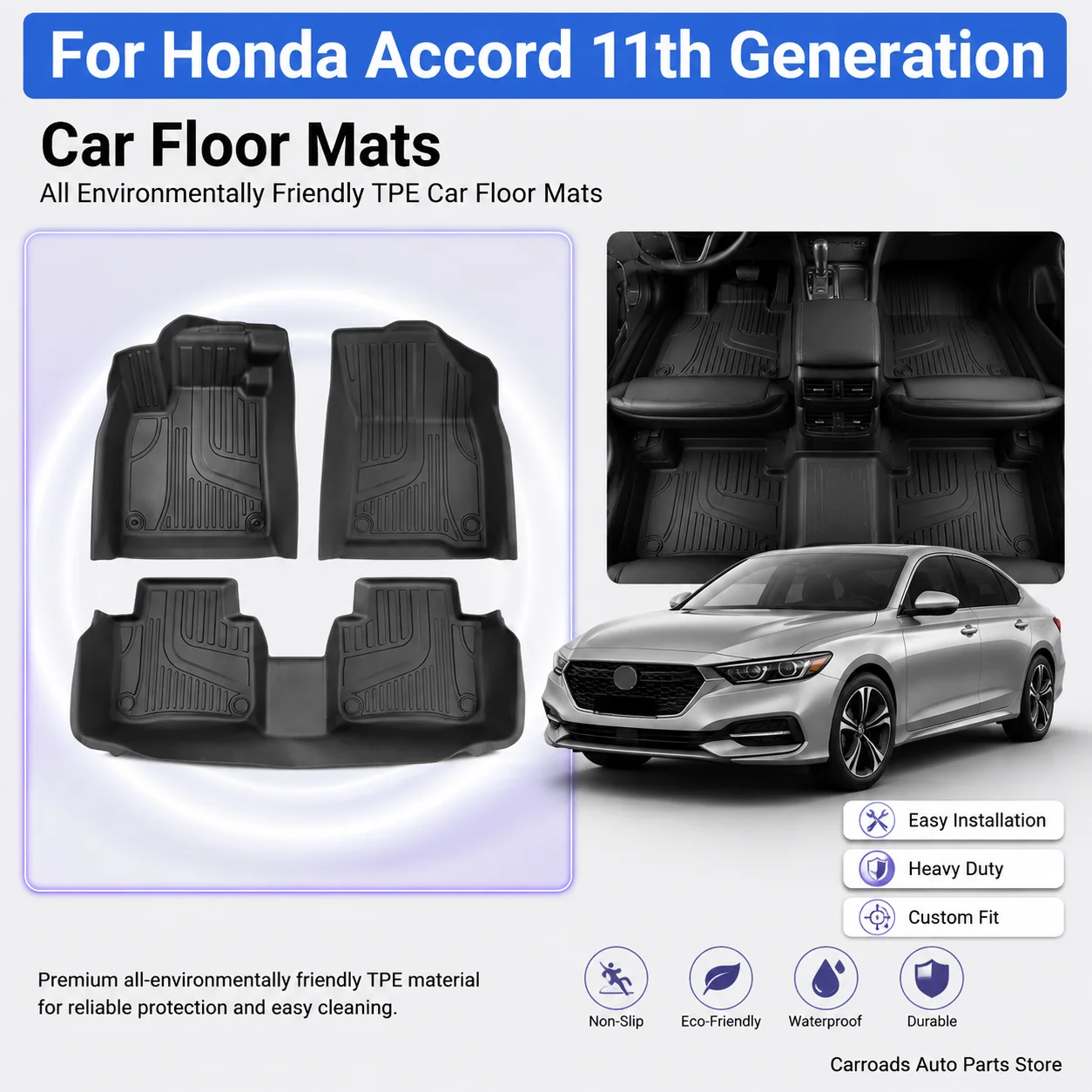  (LHD)For 23-25 Honda Accord 11th Generation Floor Mats All Environmentally Friendly TPE Car Floor Mats