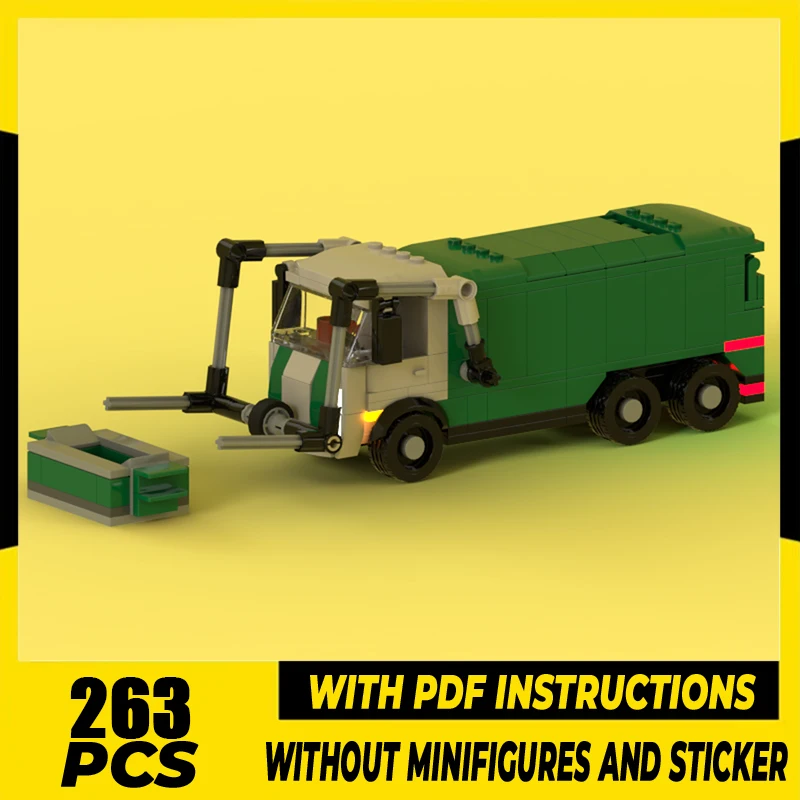 City Cars Model Moc Building Blocks Garbage Truck Model Technology Brick DIY Assembly Construction Toy Holiday Birthday Gifts