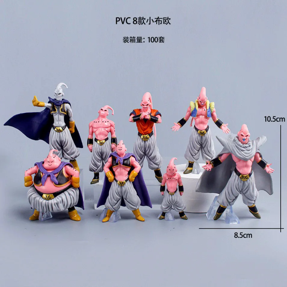 

8 Pcs Dragon Ball Z Majin Buu Action Figure Set, 10.5cm Collectible Anime Model Toy, Desktop Decoration Gift for Dbz Fans