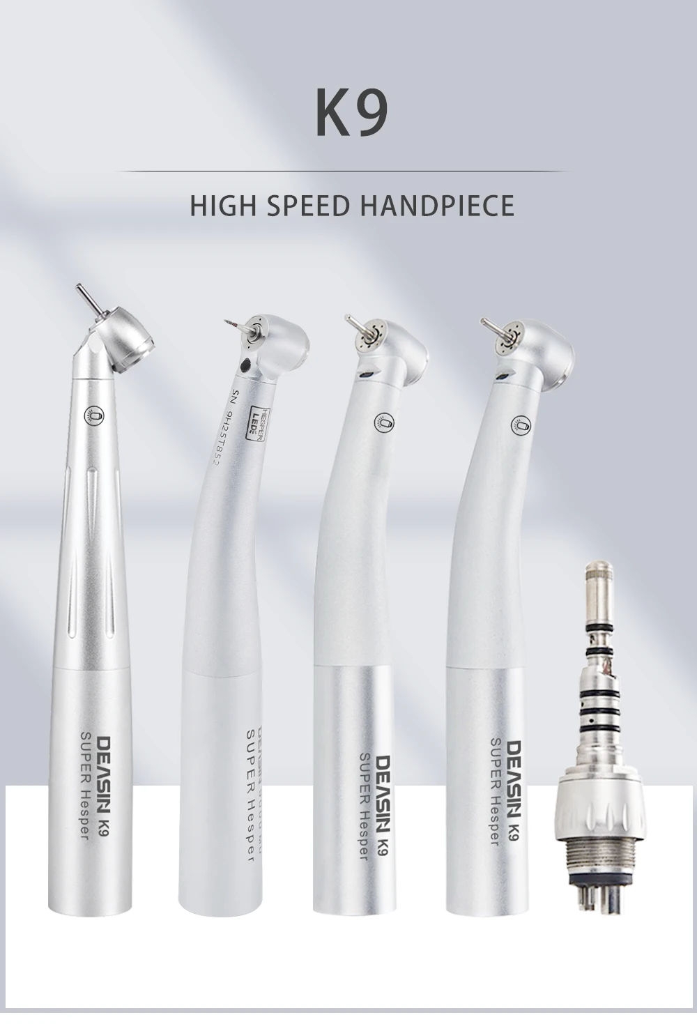 Dental High Speed Hand Piece Led Light Turbine with Ceramic Bearing Turbina Dental Led Handpiece for Kavo Quick Coupling