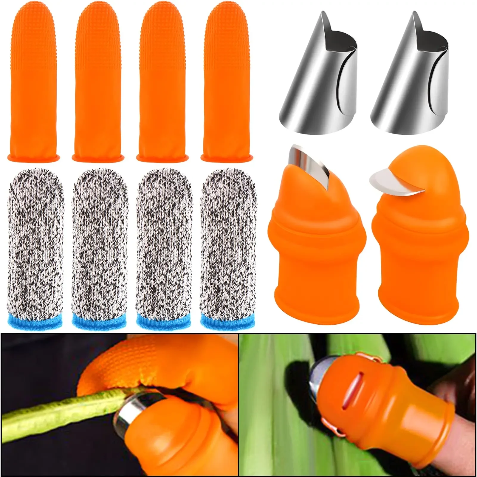 Silicone Finger 90 Degree Knife Protector With Blade For Fruits Vegetable Thumb Knife Finger Guard Kitchen Gadgets