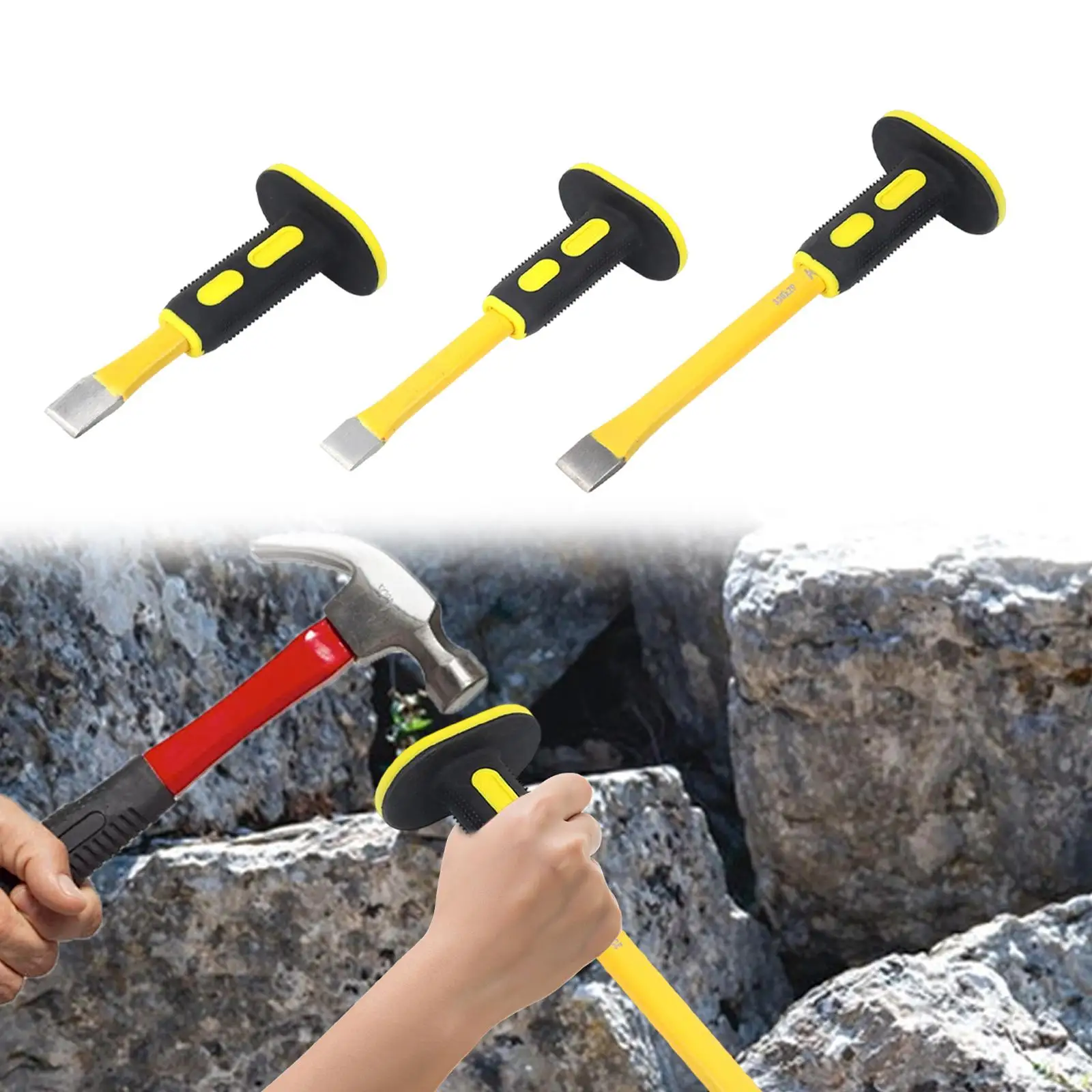 

Manual Masonry Chisel Durable Carbon Steel Brick Stone Flat Chisel for Building and Carving Projects