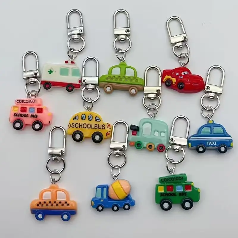 10pcs resin cartoon car keychain, suitable for luggage and mobile phone accessories, is the best choice for gifts view 3