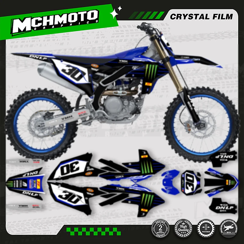 

MCHMFG For YAMAHA YZF250 2024 2025 2026 YZF450 2023 2024 2025 Custom Team Motorcycle Graphics Background Decal Stickers Kits