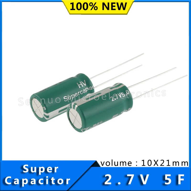 NEW 2.7V 5F HV supercapacitorsCylindrical cells HV1020-2R7505-R farah capacitance Low ESR high power density 2.7V5.0F 10x21mm