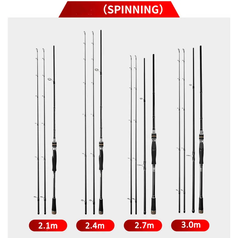 Imagem -03 - Vara de Pesca Giratória Vara de Pesca Telescópica de Fibra de Carbono com Fundição para mh 1.8m3.6m