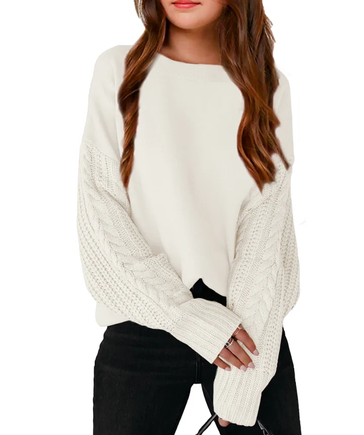 2026 Autumn Long Sleeve Hollow Knitted Sweater Women's Pullover Loose V-Neck Bottom Top Sweater Women