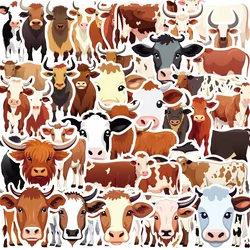 10/30/50PCS Kawaii Cattle PVC Sticky Sticker Aesthetic Children's Korean Stationery DIY Decoration Scrapbooking School Supplies