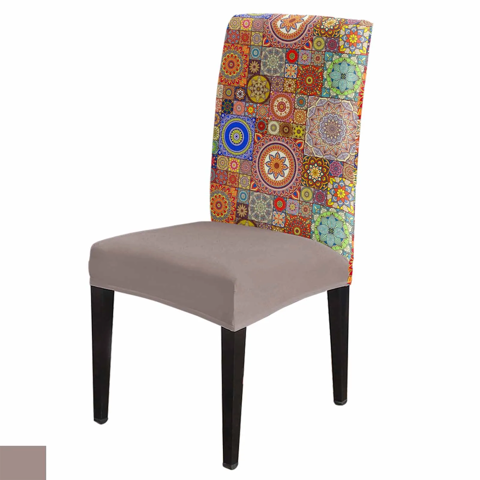 Ethnic Style Geometric Egyptian Morris Pattern 4/6/8PCS Spandex Elastic Chair Case For Wedding Hotel Banquet Dining Room