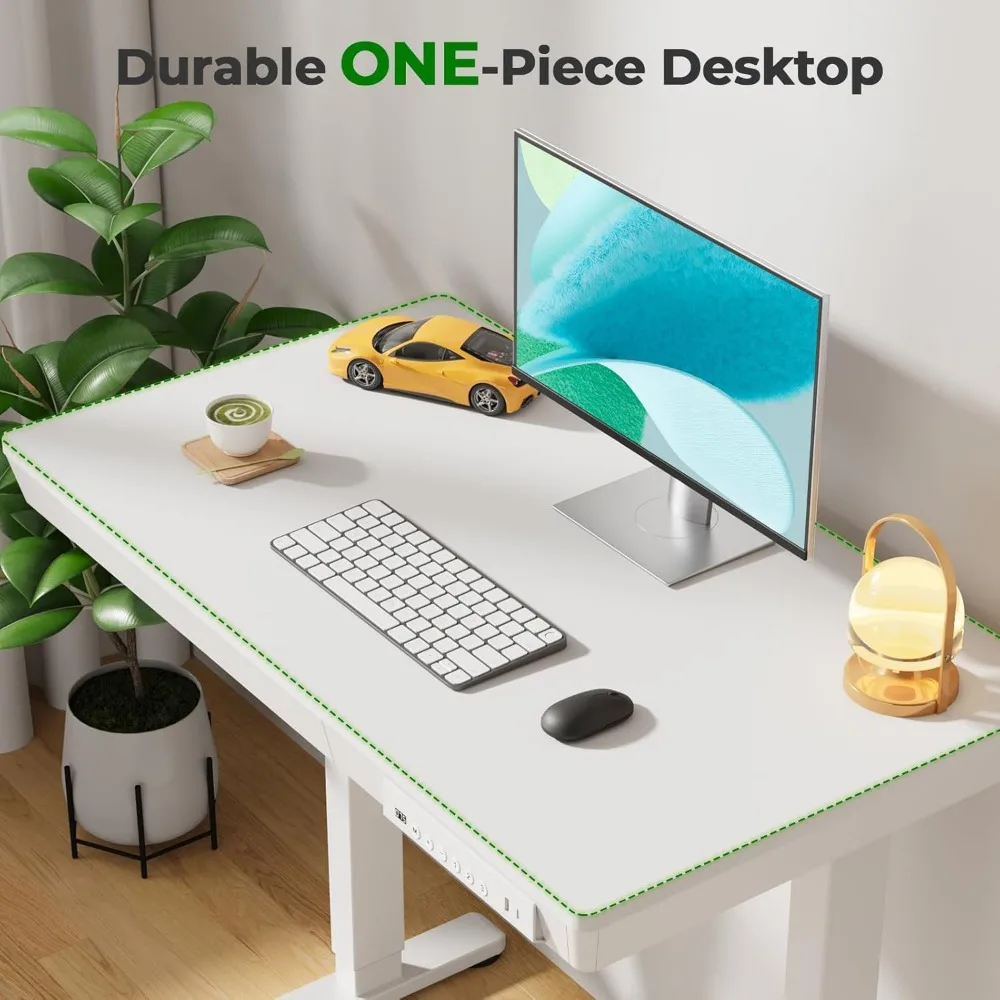 Electric Height-Adjustable Desk with Storage: 35" x 20" Compact Standing Desk