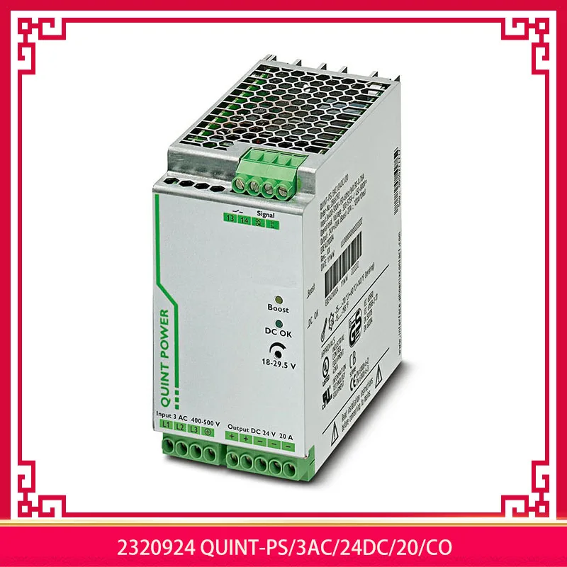 

2320924 QUINT-PS/3AC/24DC/20/CO For Phoenix Industrial Power Supply Input: 3 Phase Output 24 V DC / 20 A Perfect Tested