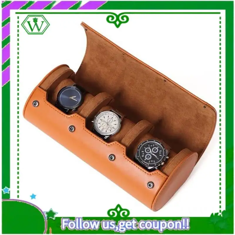 

A18P-Watch Roll Travel Case With 3 Slots Watch Box Organizer For Men Watch Display Storage Portable Watch Case