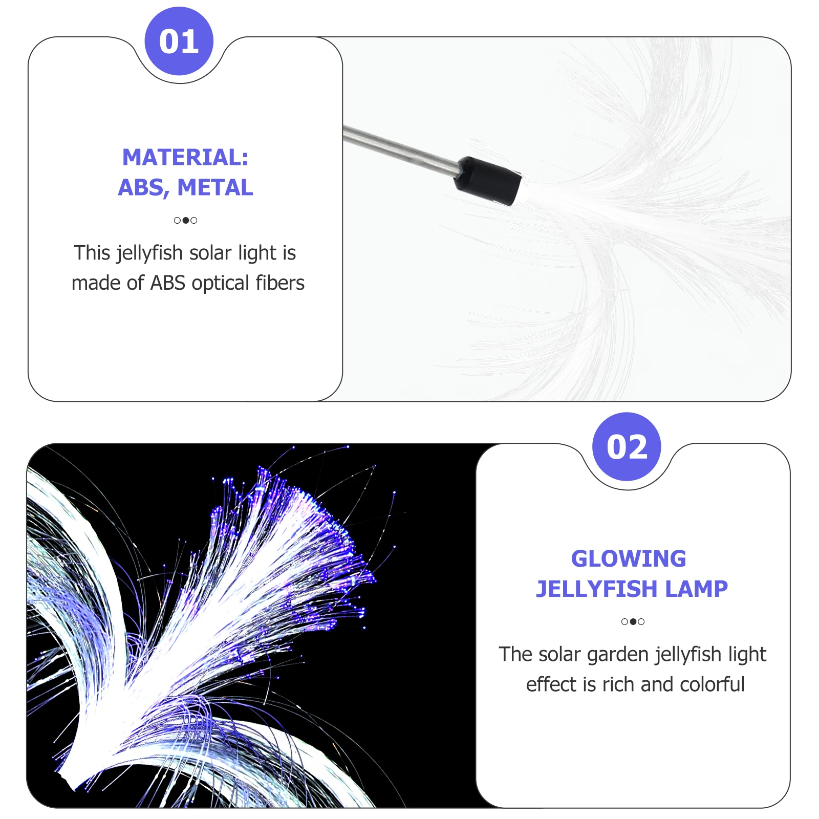 

Solar Power Lights for Outdoors Jellyfish Lamp Fiber Optic Garden outside Lighting