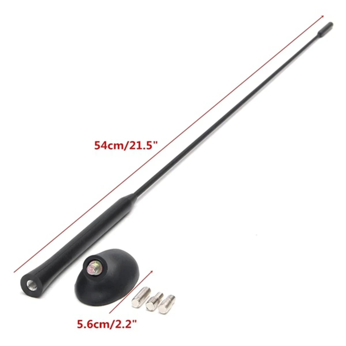 #86A Automotive Parts & Accessories,2set AM/FM Car Radio Roof Antenna Aerials Mast + Base Kit,Black