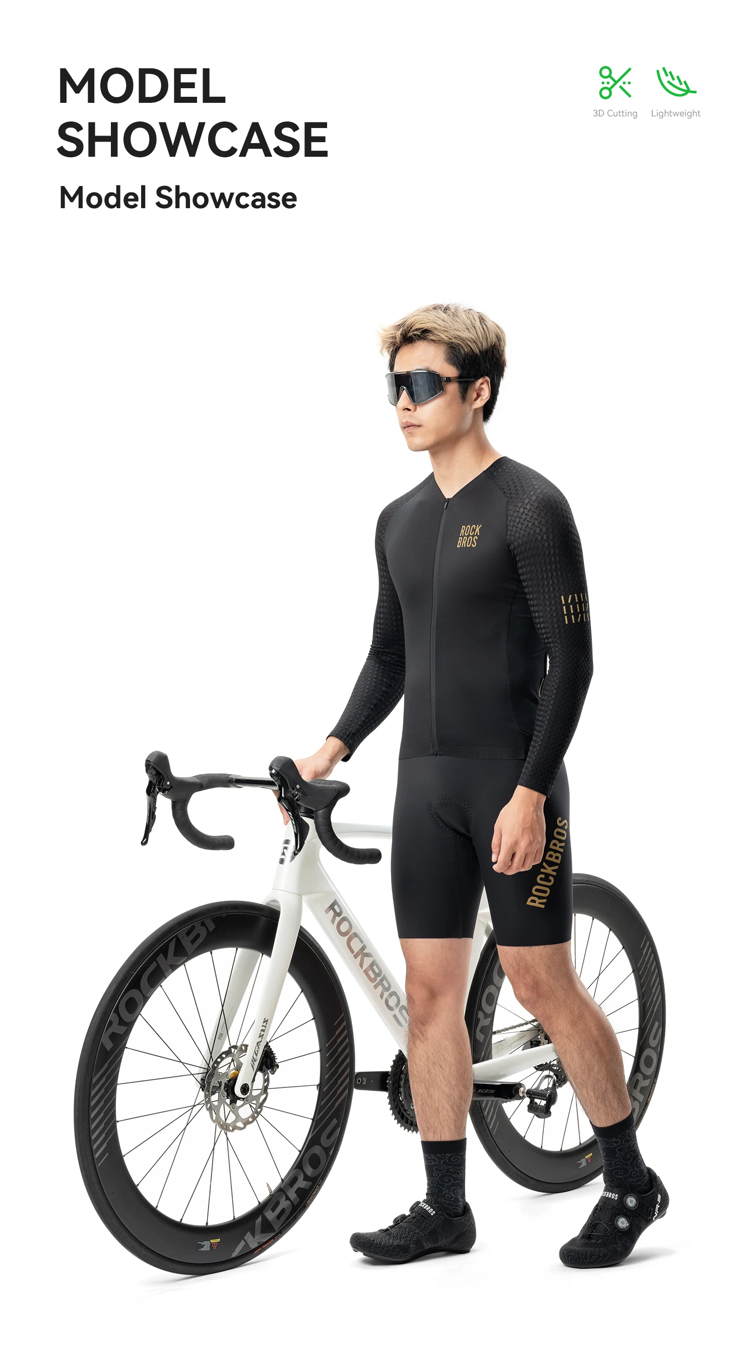 ROCKBROS Radfahren Jersey Set Winter Frühling Jacke Lätzchen Hosen Langarm MTB Fahrrad Kleidung Maillot Thermische Fleece Tragen Anzug – Detail 14