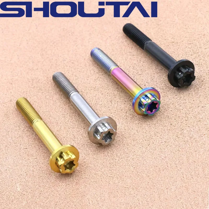 2Pcs Titanium Alloy Screw For YAMAHA MT09 Motorcycle Riding Accessories TC4 CNC Black Color Dazzling Gold M6 × 45mm