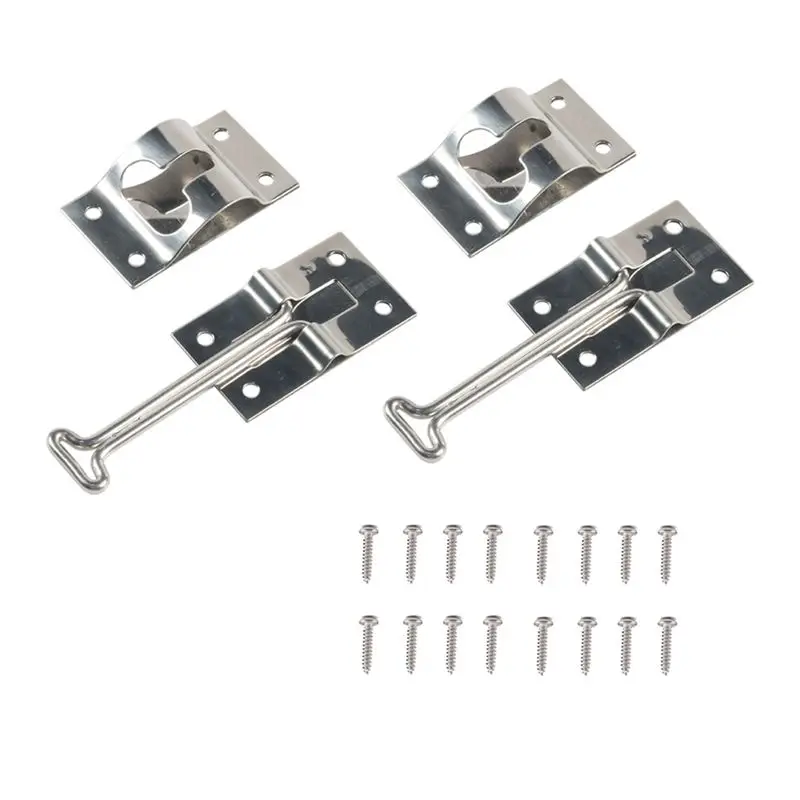 Customer Favorite RV Door Holder, Upgrade Snap Noiseless Trailer Door Latch, Metal Van Door Holder Catch, T-Style Door Holder
