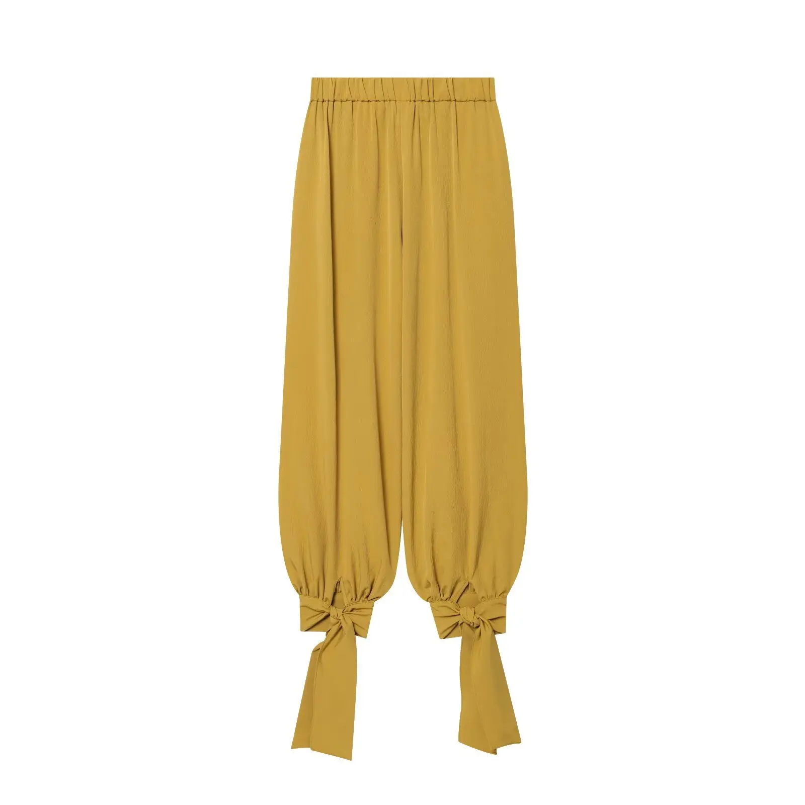 Withered Casual Bubble Pants With High Waist, Elastic Waist, Bow Shaped Lantern Pants Woman Clothes Women's Pants And Trousers