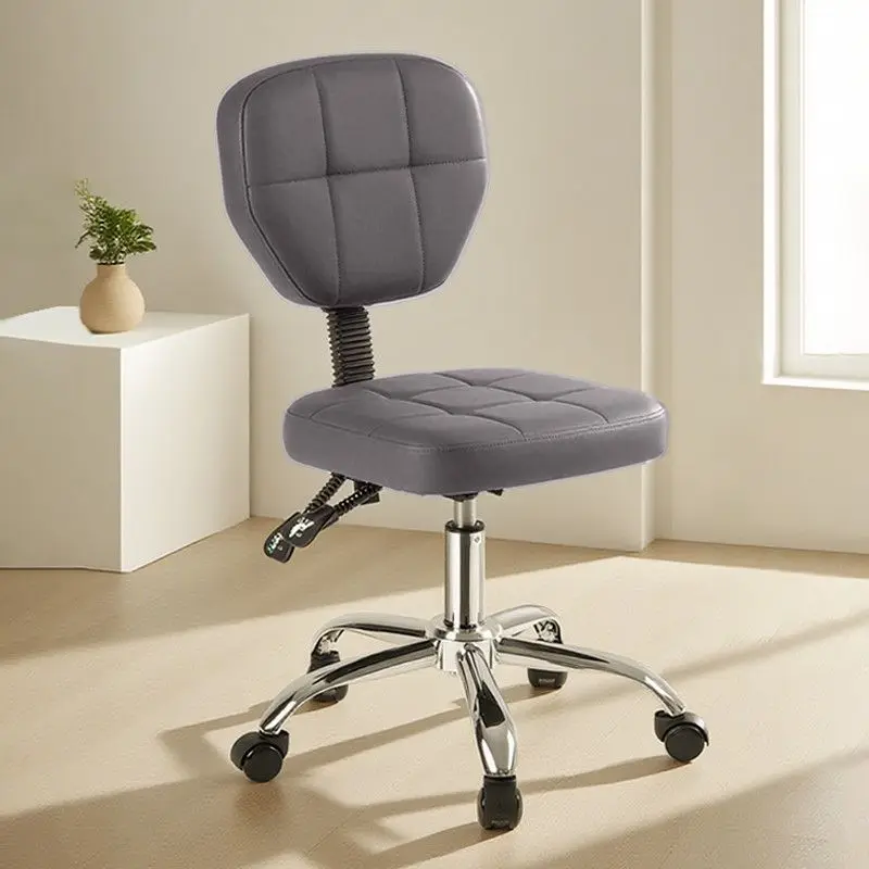 

Modern Swivel Chair, Height Adjustable Rolling Stool with Silent Wheels for Barbers, Doctors & Offices, Ergonomic Back Support