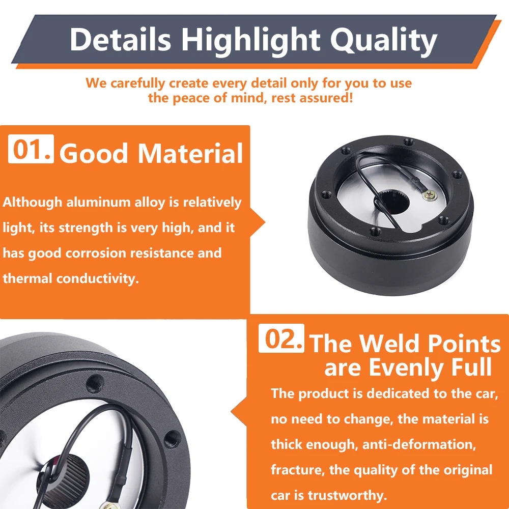RASTP-186H Aluminum Racing Steering Wheel Hub Adapter for Volkswagen MK1 MK2 Porsche RS-QR061 view 5