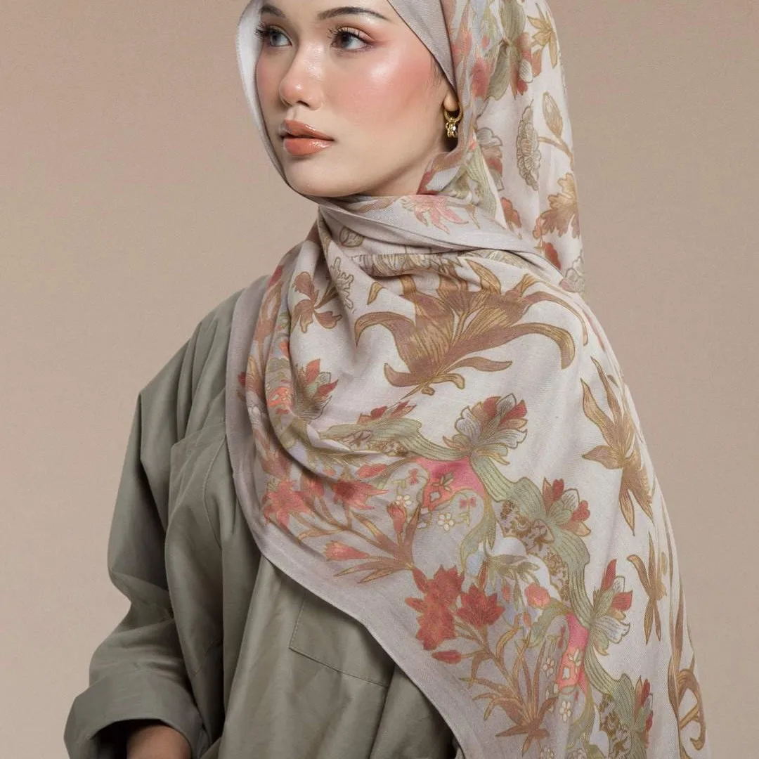 Hot Sale Watercolor Painting Flower Pattern Shawl Modal Women Muslim Hijab Scarf