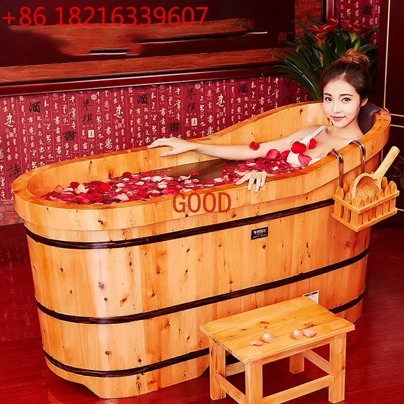Major Household Bathtub Fumigation Personal Exquisite Convenient Wooden Bathtub Down Banheira Dobravel House Furniture CY50YT