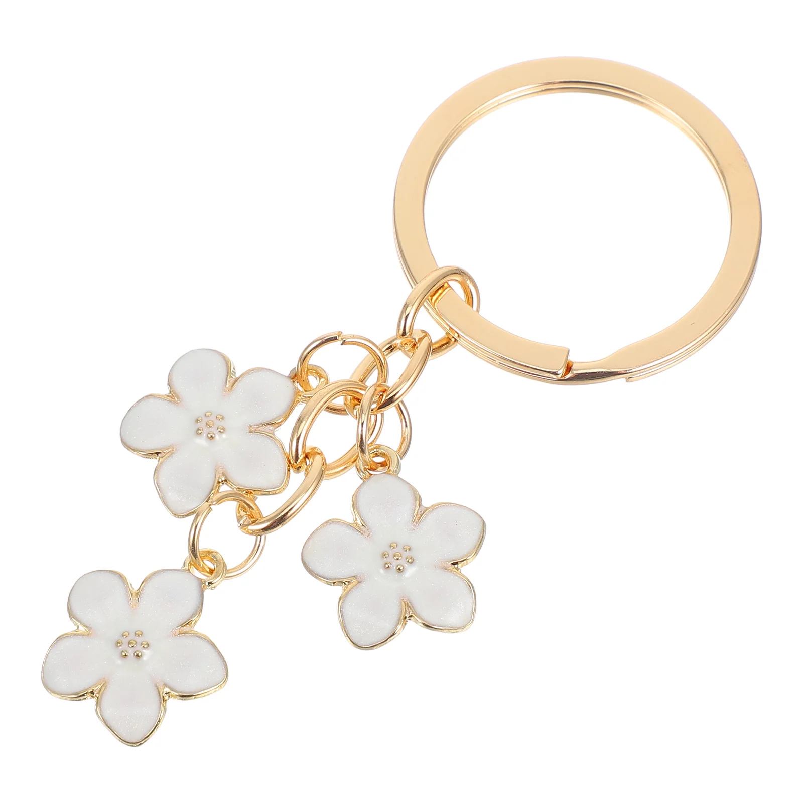 

3 Pcs Cherry Blossom Keychain Elegant Flower Design Cute Kawaii Keychains for Women Lightweight Decorative Accessories Zinc