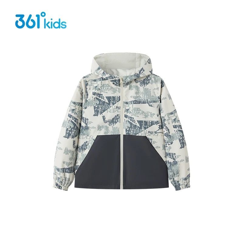 

361 Degrees Kids Boys Outdoor Jacket Waterproof Oil and Stain Resistant Woven Thin Coat