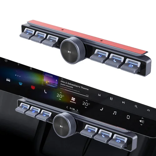 Control remoto Multimedia inalámbrico, controlador LED de 7 teclas para coche, ajustador de volumen, respuesta a llamadas telefónicas para reproductor de navegación Multimedia