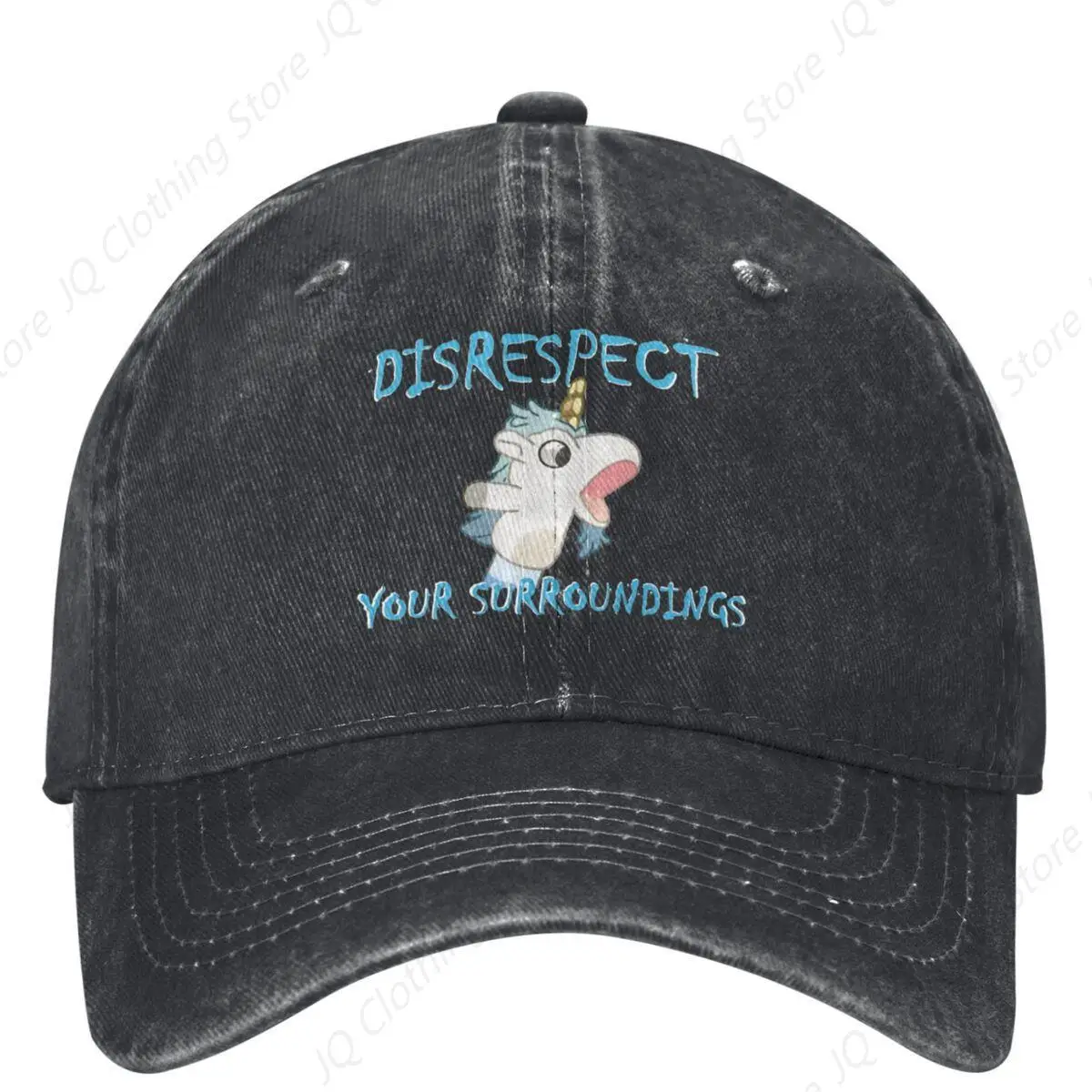 Funny Blueys Unicorse Washed Baseball Cap Disrespect Your Surroundings Hats Summer Unisex Men Tennis Skate Sun Baseball Caps