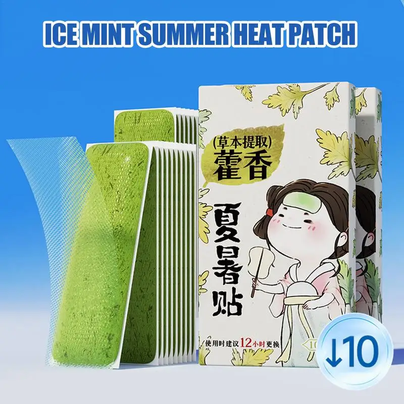 Cooling Testa Patch Patches, extratos vegetais naturais, fácil aplicação, Headache Relief Pads, Acalma Headache Heat Relief