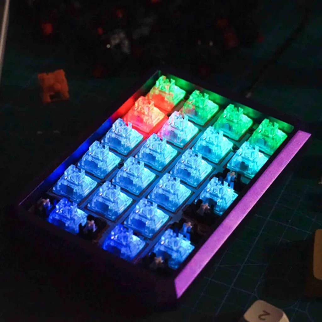 TTC المجمدة التبديل الصامت V2 لوحة المفاتيح الميكانيكية كتم مفاتيح خطية 39 gf 3 دبابيس RGB مصنع شفاف تزييت الكمبيوتر المخصص