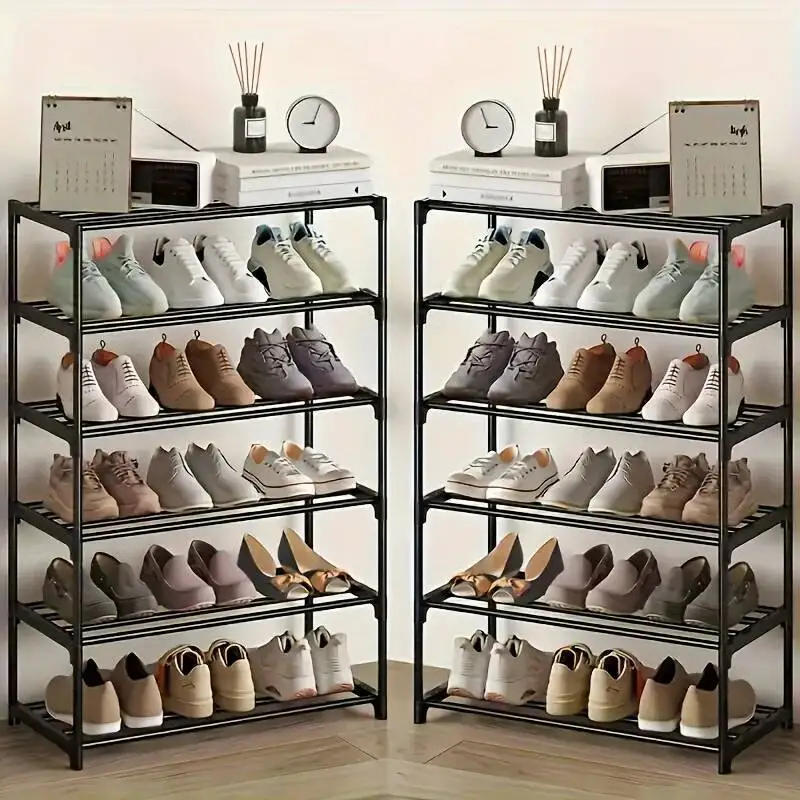 Rack durável de três camadas, recipiente de armazenamento de sapatos fácil de montar, adequado para entrada de casa, 1 peça