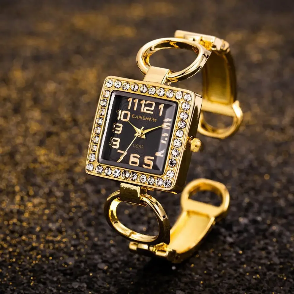 

Luxury Bracelet Women Wristwatch Square Dial Ladies Watches Rhinestone Elegant Quartz Clock Female Fashion Relogio Feminino Gift