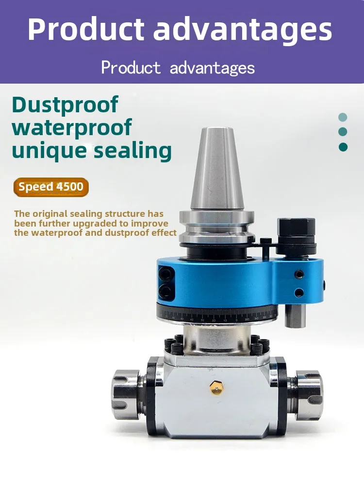 Machining Center Side Milling Angle Head BT40 BT50-ER32 90 °, Right Angle Head CNC Side Milling (High Precision Shock Resistant)