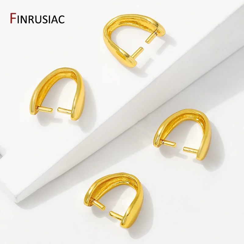 14/18K Gold Plated Brass Pendant Bail Hooks For Necklace Making,Smooth Pendant Holder Bail,DIY Jewelry Making Accessories image 3
