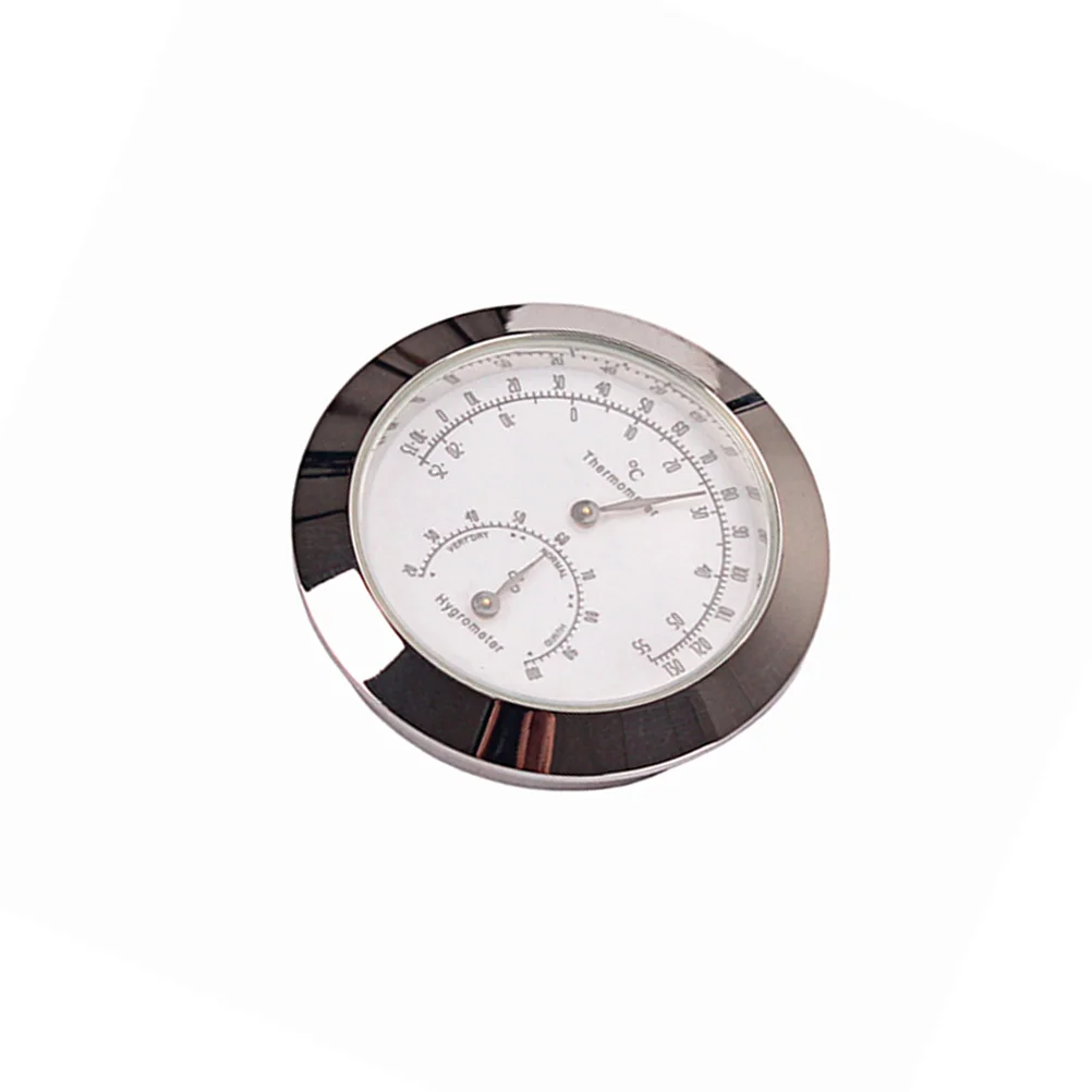 

Round Thermometer Hygrometer with Dual Temperature Scale for Violin Guitar Case Metal Frame Compact Humidity Monitoring Tool
