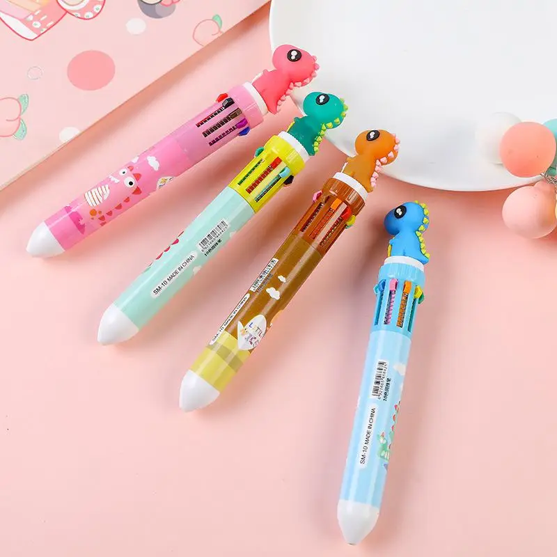 1pcs Ten Color Pen Unicorn Dinosaur Birthday Party Favor Kids Gift Wedding Guests Souvenir Giveaway School Present Child Pinata