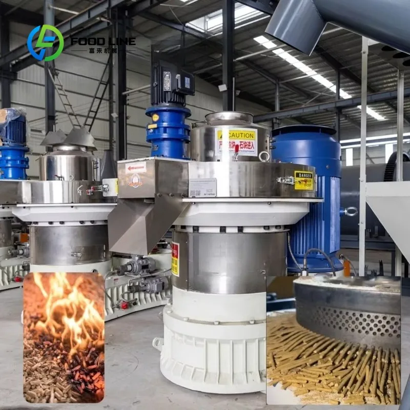 Custom ring die granulating mill agricultural residue pelletizer 200‑5000kg/h 380V for rice husk straw fuel pellet manufacture