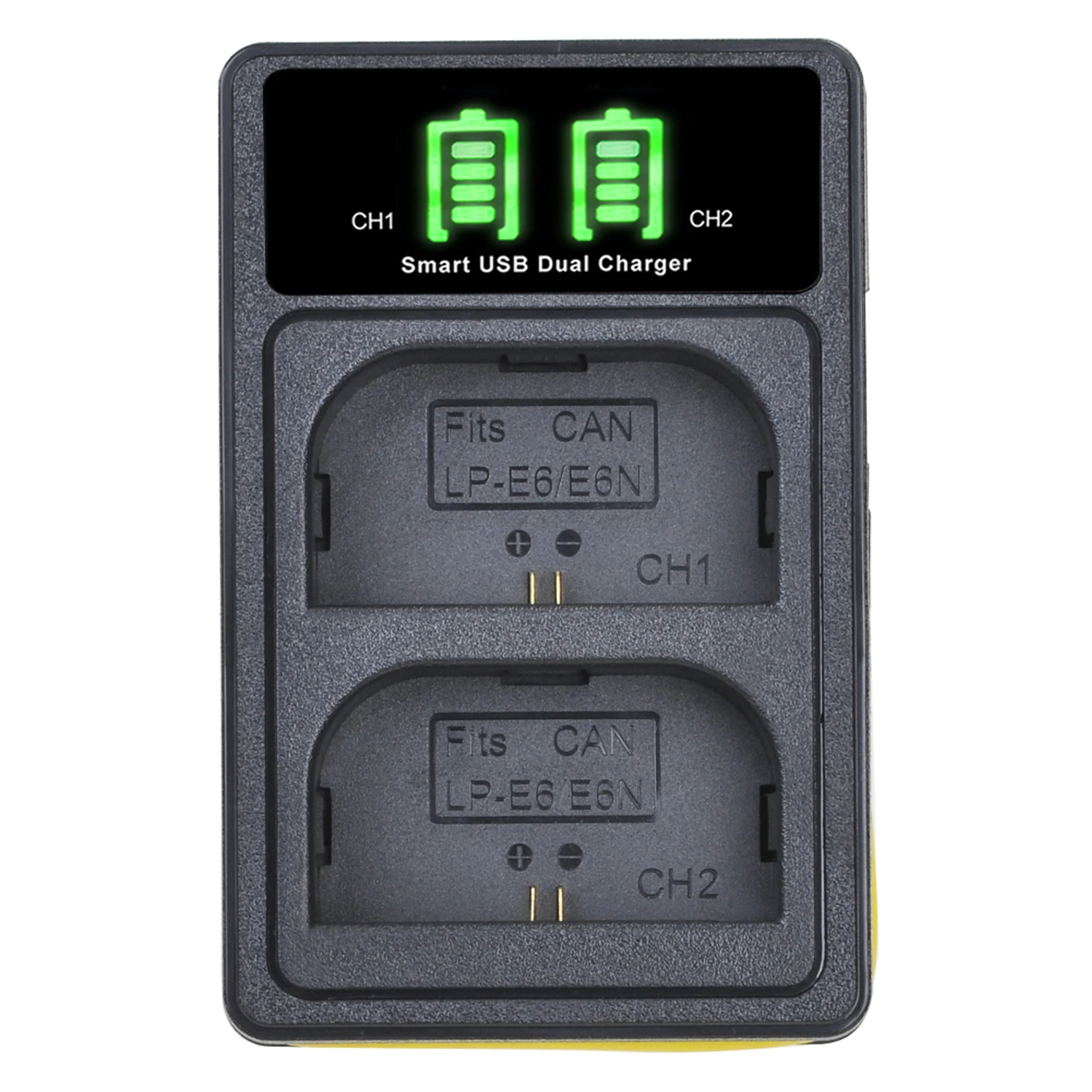 LP-E6 LPE6 LP-E6N Battery Charger for Canon EOS 5D Mark II III IV, EOS 5DS, 5DS R, EOS 6D LCD Dual Charger Type C