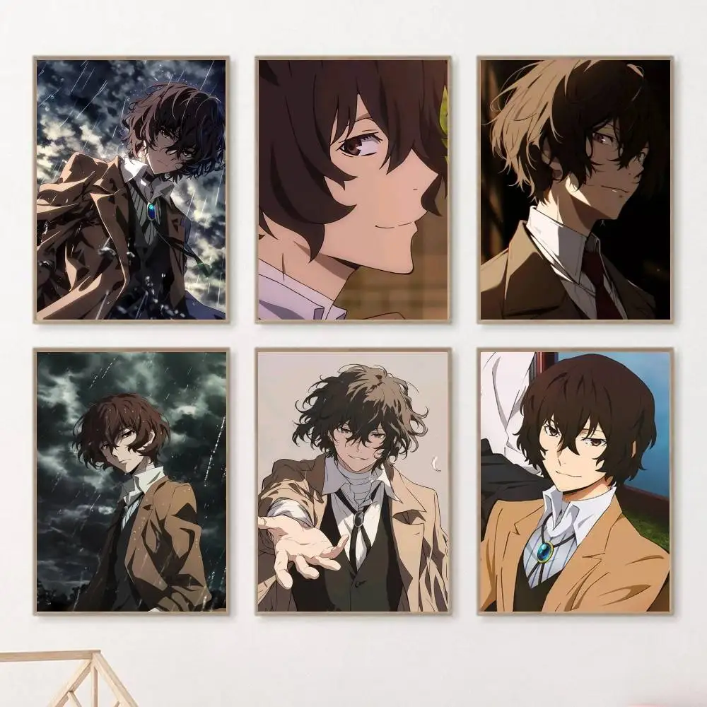 1PC 1PC B-bungo S-stray Dogs dazai osamu Poster Self-adhesive Art Waterproof Paper Sticker Coffee House Bar Room Wall Decor