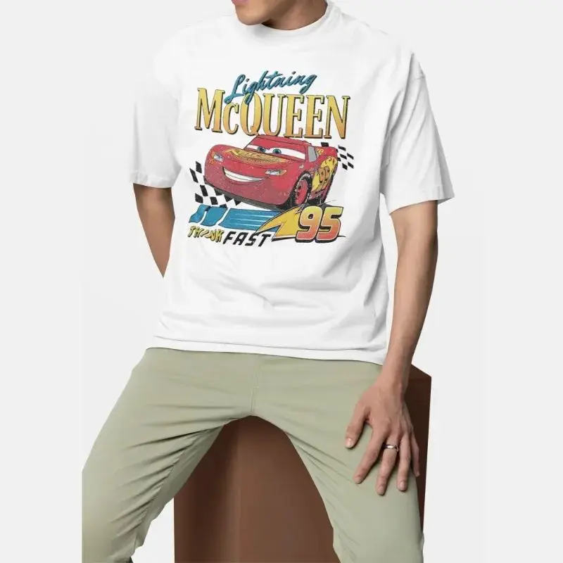 Men's Sally I'm Lightning Cars T-Shirt McQueen Cotton Clothing Creative Short Sleeve Crew Neck T-Shirt Plus Size T-Shirt