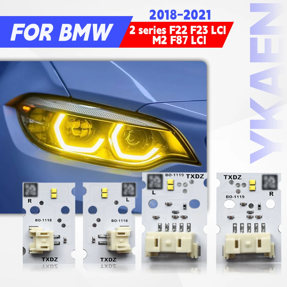 

Модуль желтых светодиодных чипов Angel Eyes DRL для BMW 2 серии F22 F23 F87 M2 M240i 18-21 LCI, белые дневные ходовые огни