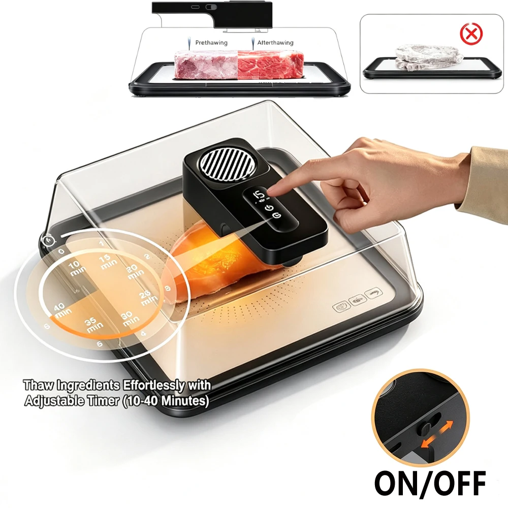 Rapid Defrosting Tray for Frozen Meat, Fast Thawing Plate, Practical Kitchen Gadget for Seafood and Frozen Food